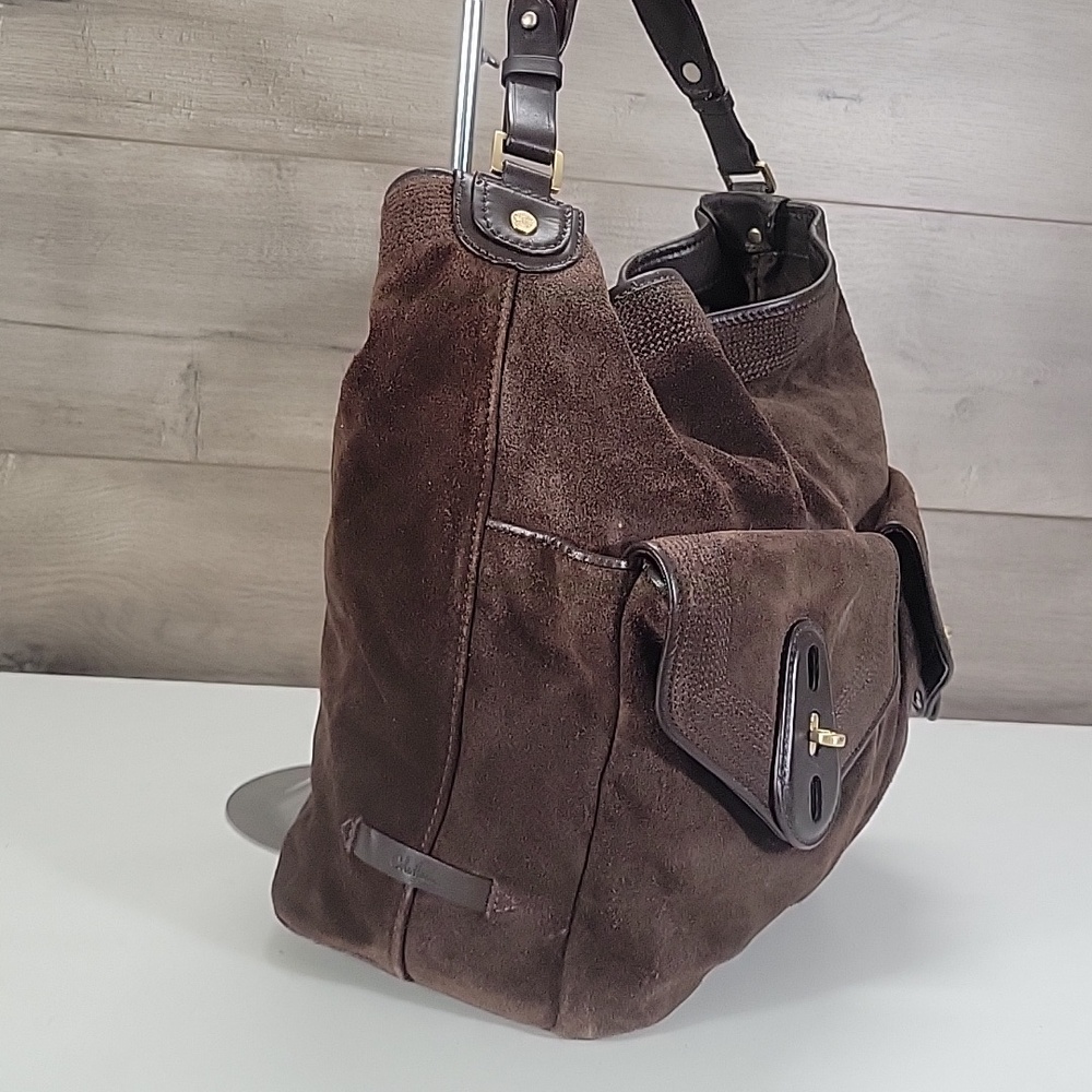 Cole Haan Brown Suede Leather Women’s Shoulder Bag - Picture 3 of 13